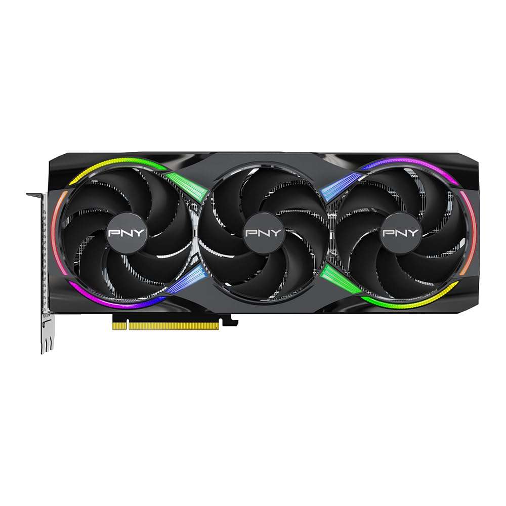 PNY NVIDIA GeForce RTX™ 5080 Epic-X™ ARGB OC Triple Fan, Graphics Card (16GB GDDR7, 256-bit, Boost Speed: 2775 MHz, PCIe® 5.0, HDMI®/DP 2.1, 2.99-Slot, NVIDIA Blackwell Architecture, DLSS 4) - Image 3