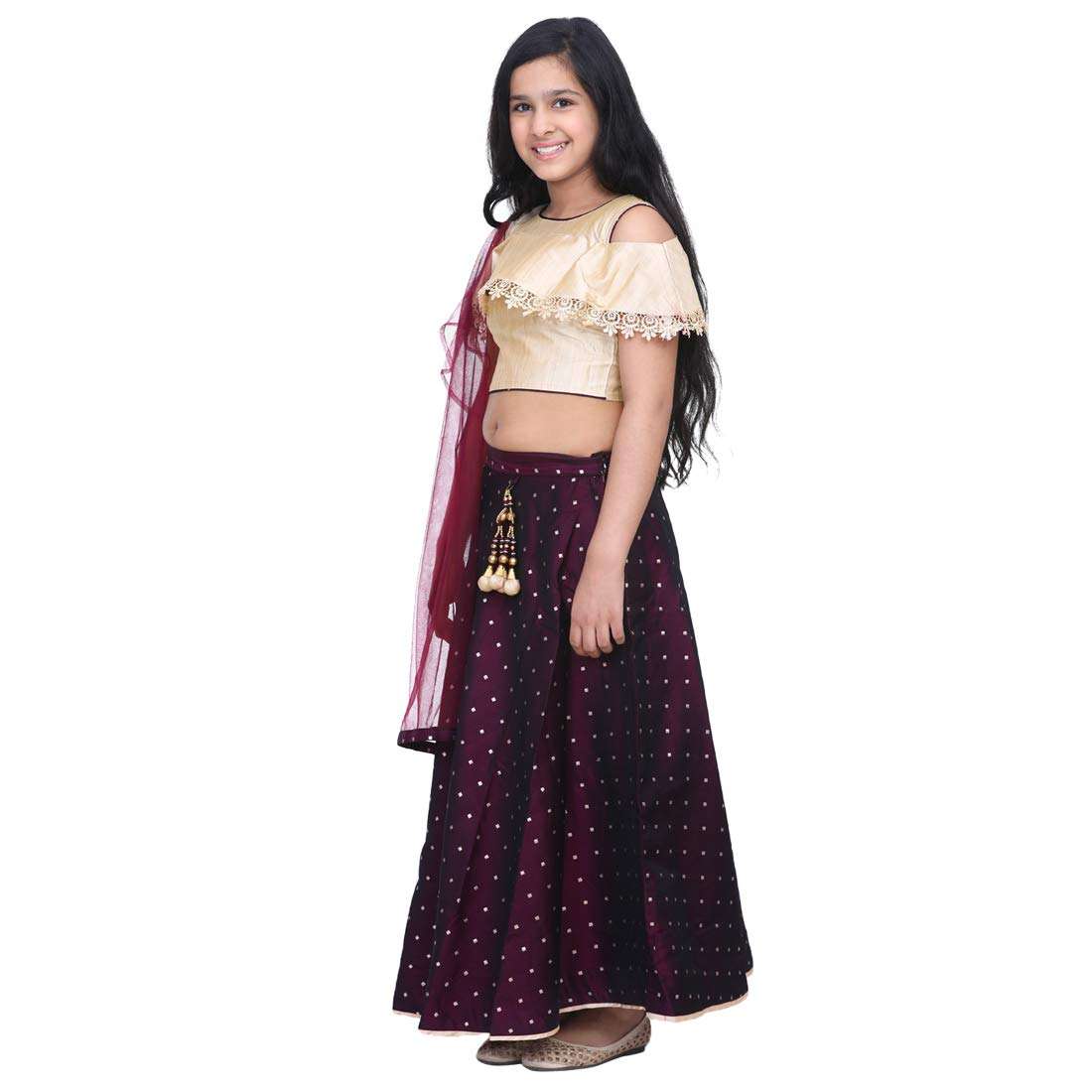 ADIVA Girls Indian Ethnic Wear Lehenga Choli for Kids - Image 2