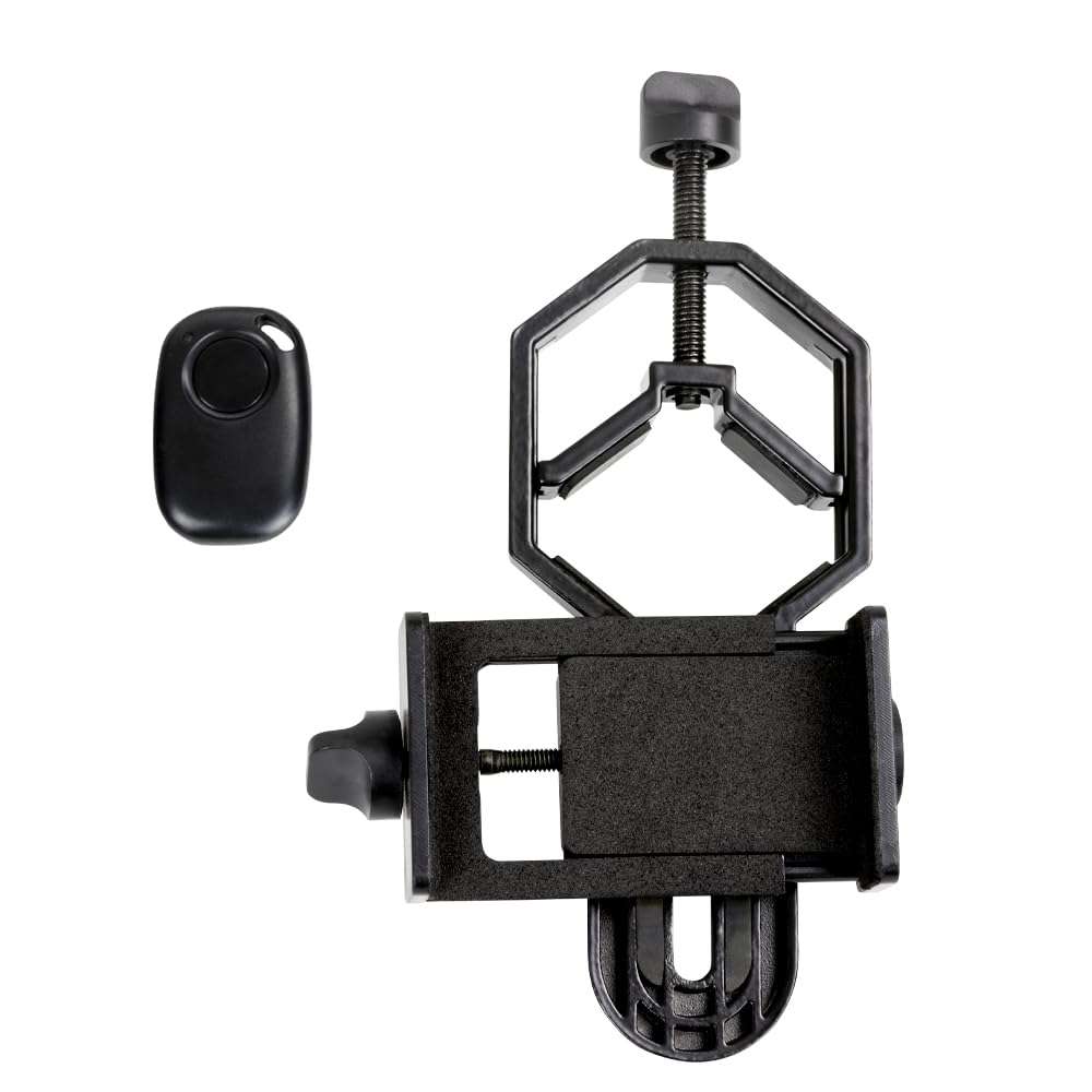 Celestron – Smartphone Adapter and Bluetooth Remote for Telescope, Binoculars & Spotting Scopes – Capture Images & Video Through Your Optics – Simple, Durable, Metal Body - Compact and Travel-friendly - Image 1