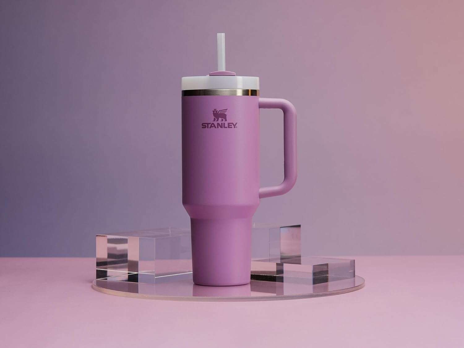 STANLEY Quencher H2.0 Tumbler with Handle and Straw 40 oz | Flowstate 3-Position Lid | Cup Holder Compatible for Travel | Insulated Stainless Steel Cup | BPA-Free | Lilac - Image 8
