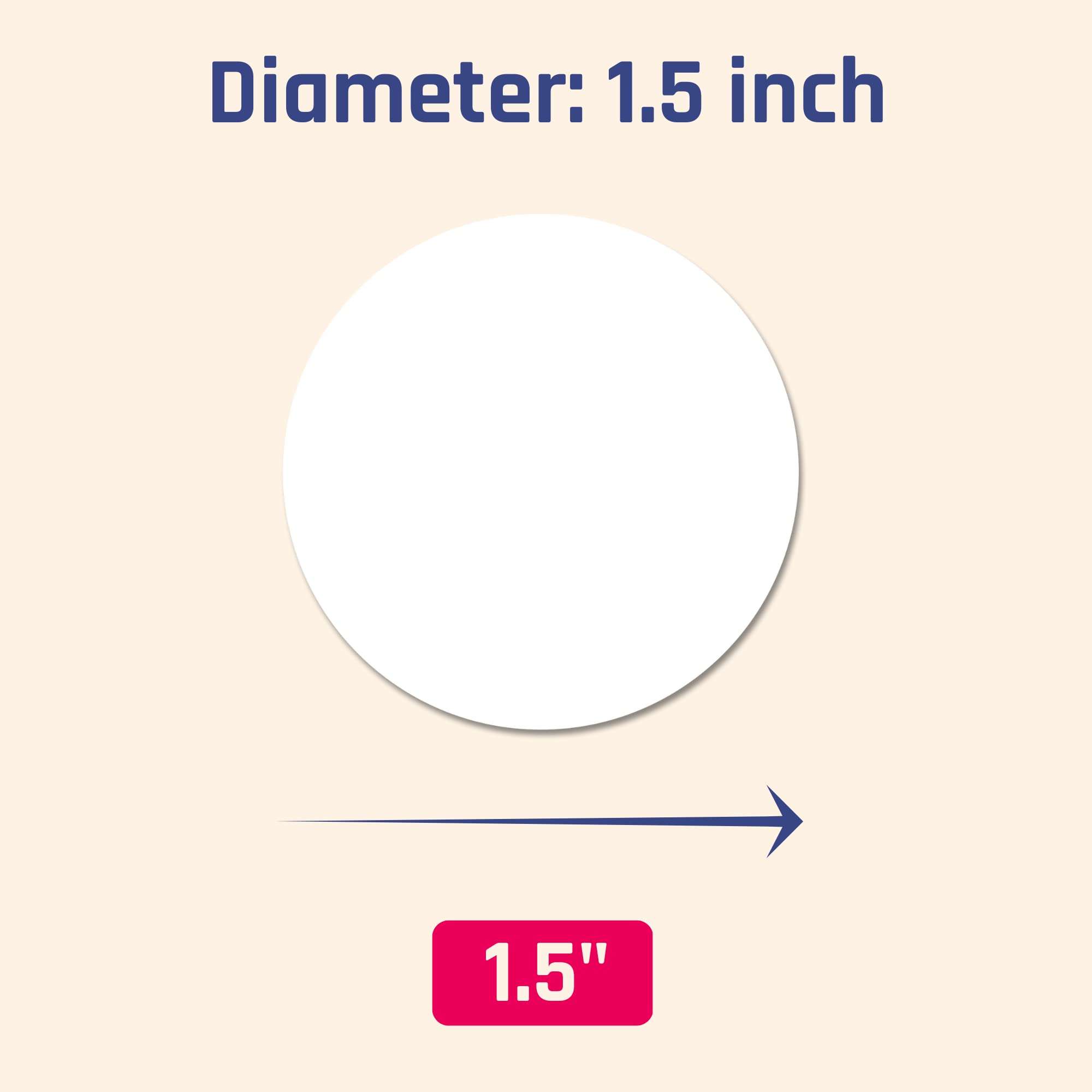 1.5" Round Matte White Sticker Label, Laser/Inkjet Printing - Letter Size, 200 Sheets - Image 3