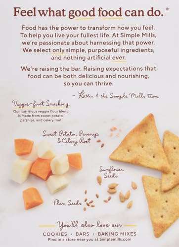 Simple Mills Veggie Pita Crackers, Himalayan Salt - Gluten Free, Vegan, Healthy Snacks, Paleo Friendly, 4.25 Ounce (Pack of 1) - Image 5
