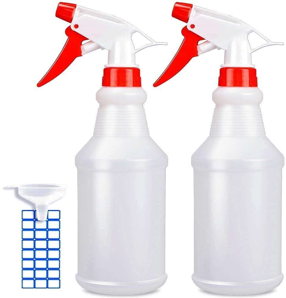 JohnBee Empty Spray Bottles (16oz/2Pack) - Adjustable Spray Bottles for Cleaning Solutions - No Leak and Clog - HDPE spray bottle For Plants, Pet, Vinegar, BBQ, and Rubbing Alcohol - Image 1