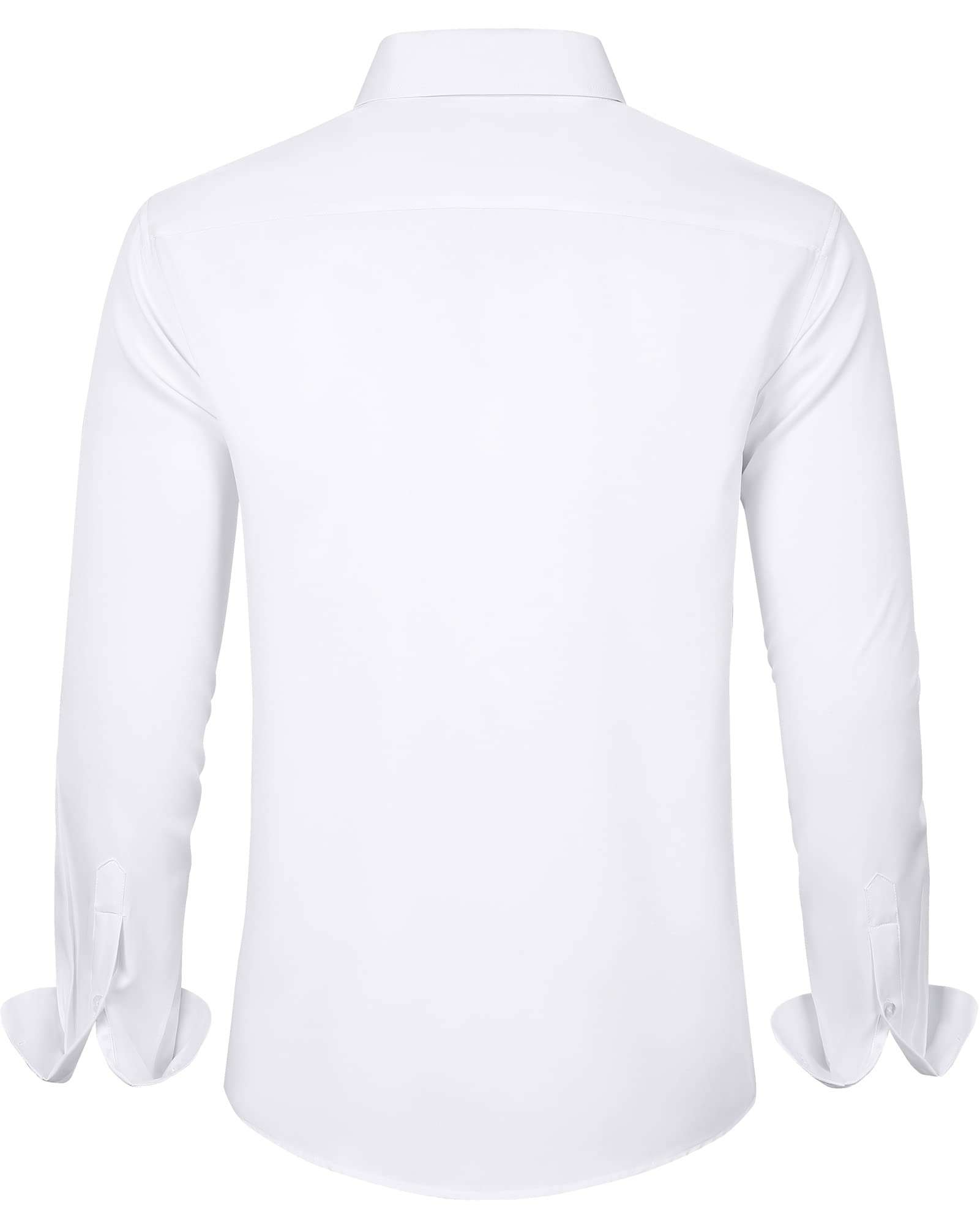 J.VER Men's Dress Shirts Solid Long Sleeve Stretch Wrinkle-Free Formal Shirt Business Casual Button Down Shirts - Image 2