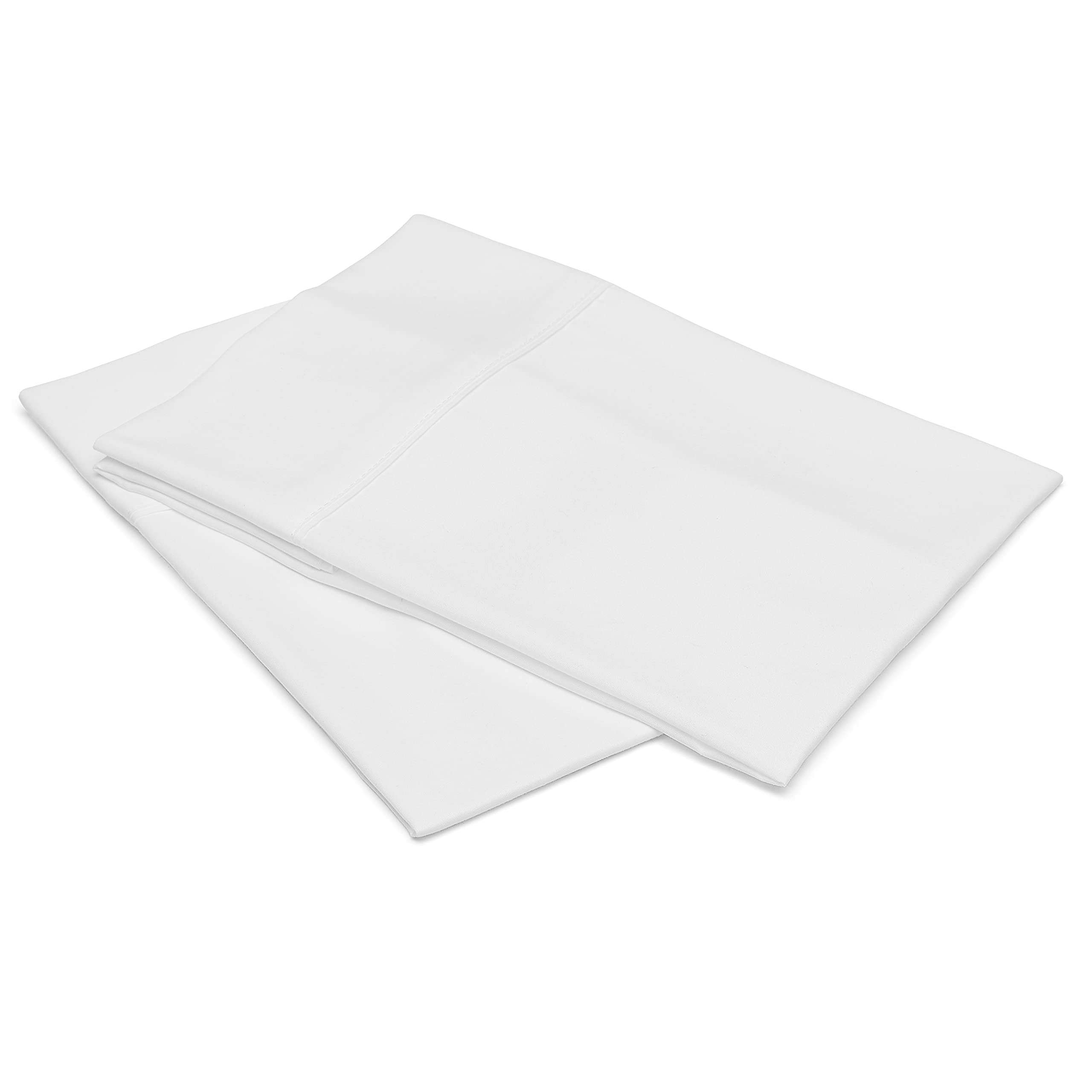 Amazon Basics Standard Pillow Cases Set of 2 - Lightweight, Super Soft Easy Care Microfiber, Bright White, 30" L x 20" W, Pillows Not Included - Image 2
