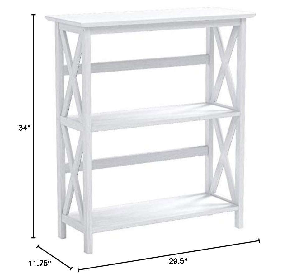 Casual Home 3-Shelf Montego Bookcase, White - Image 12
