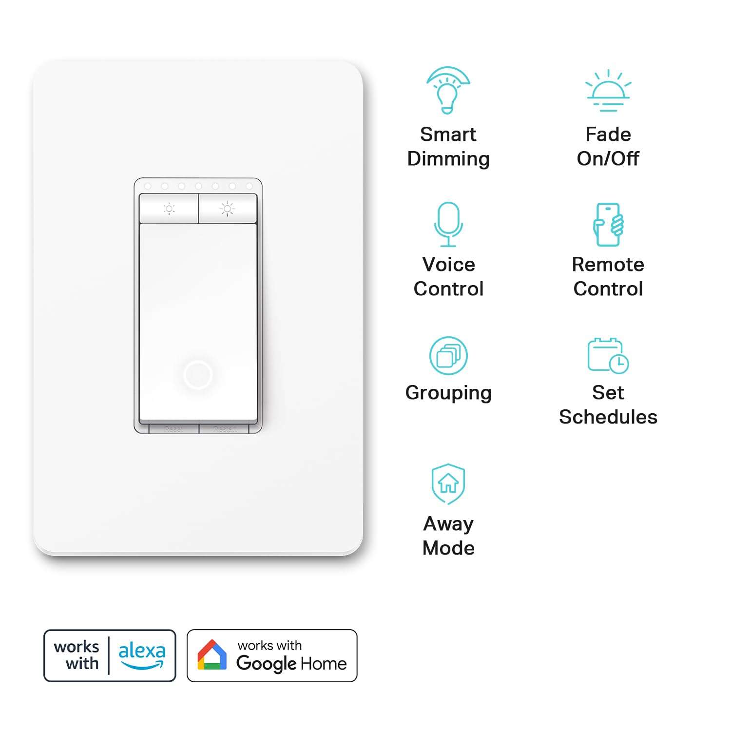 Kasa Smart Dimmer Switch HS220P3, Single Pole, Needs Neutral Wire, 2.4GHz Wi-Fi Light Switch Works with Alexa and Google Home, UL Certified,, No Hub Required, 3-Pack - Image 2