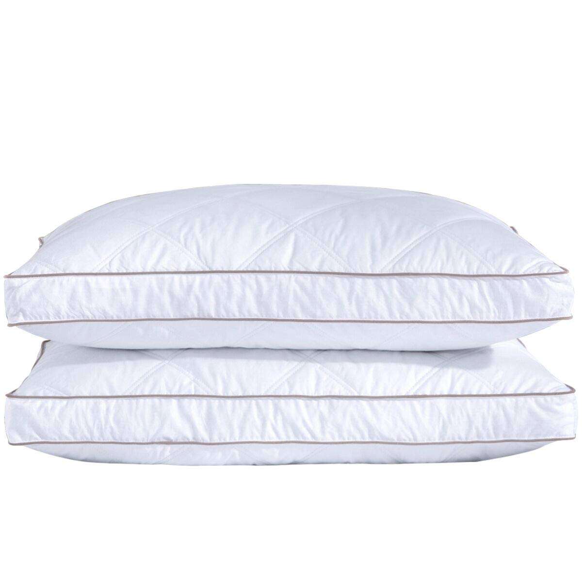 puredown® Goose Feathers and Down Pillow for Sleeping Gusseted Bed Hotel Collection Pillows, King, Set of 2 - Image 1