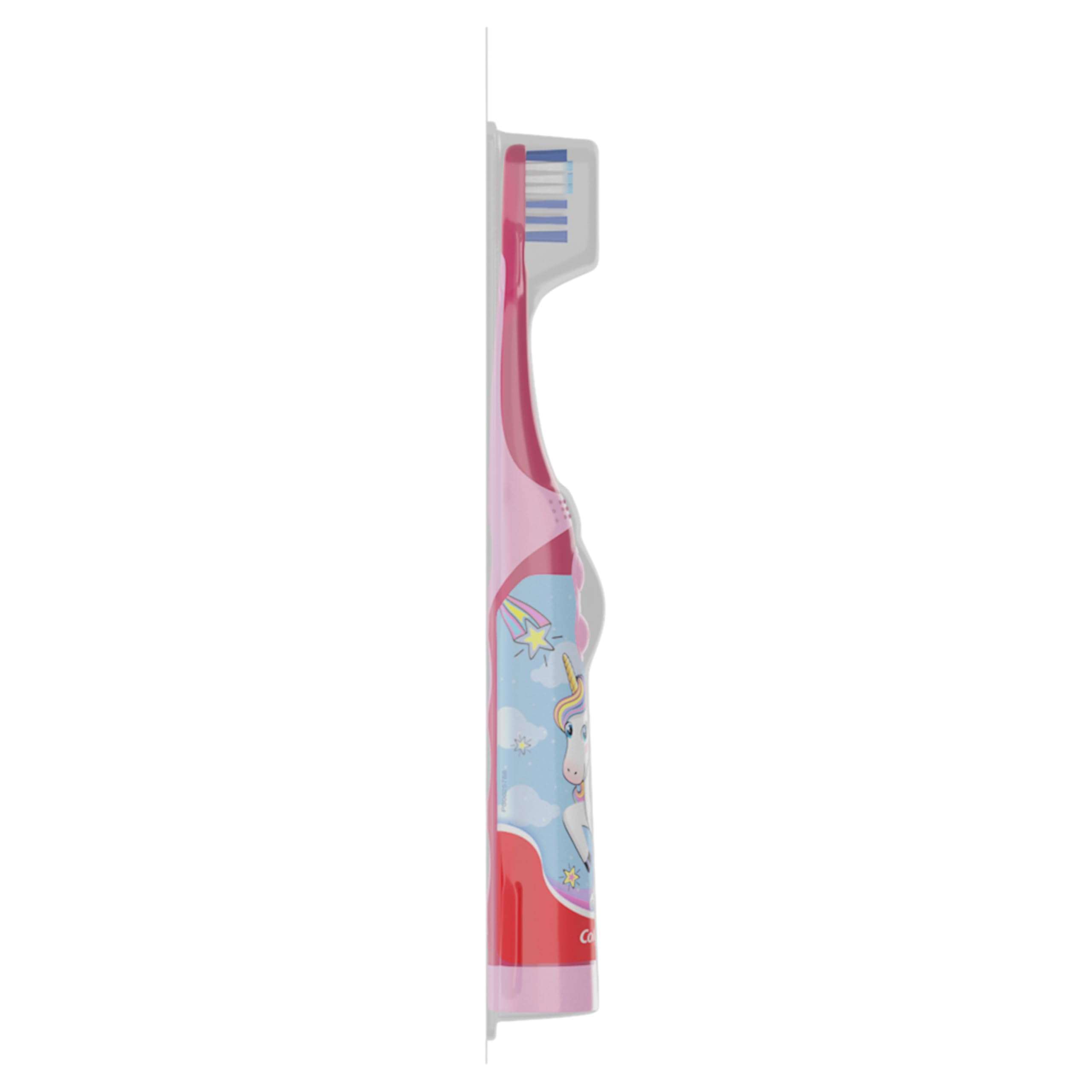 Colgate Kids Battery Powered Toothbrush, Kids Battery Toothbrush with Included AA Battery, Extra Soft Bristles, Flat-Laying Handle to Prevent Rolling, Unicorn Toothbrush, 1 Pack - Image 5