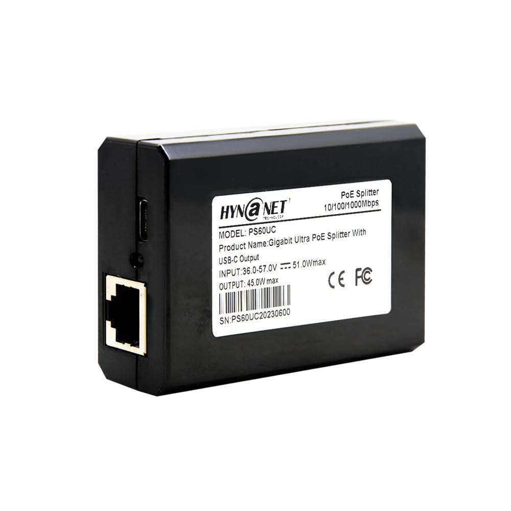 60W Gigabit PoE++ Splitter IEEE802.3bt to USB-C Power Adapter Output 5V/9V/12V/15V/20V for Raspberry Pi 4,Eero,Laptop,Google Mesh,Phone,Tablets,Google Pixel - Image 1