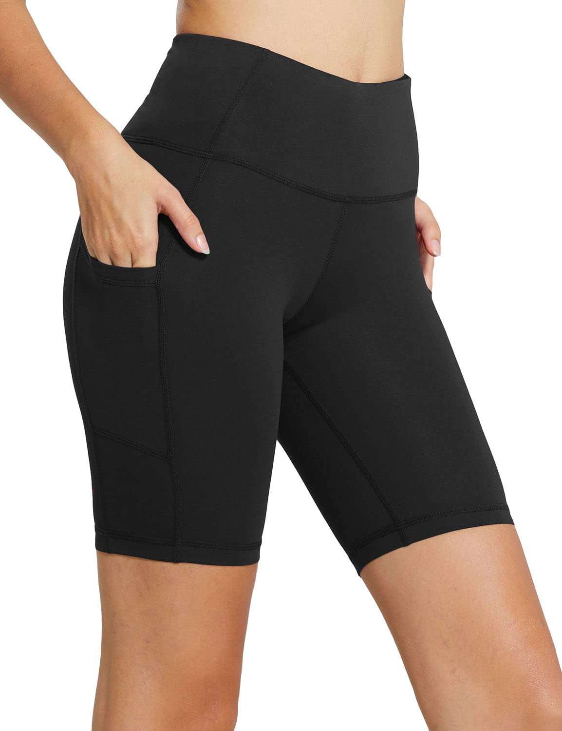 baleaf Women's 8"/ 5"/ 3" Biker Shorts High Waist Yoga Workout Gym Running Volleyball Spandex Shorts with Pockets - Image 1