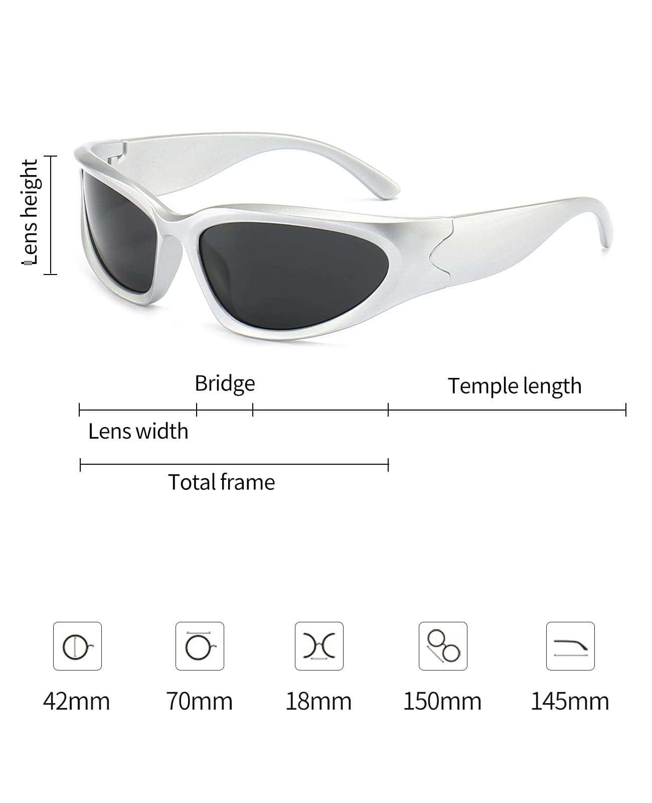 SOAR&EAGLE Y2K 3Pack Polarized sunglasses Wrap Around Men's Women's sunglasses Fashion Sport Shades Sun Glasses - Image 5