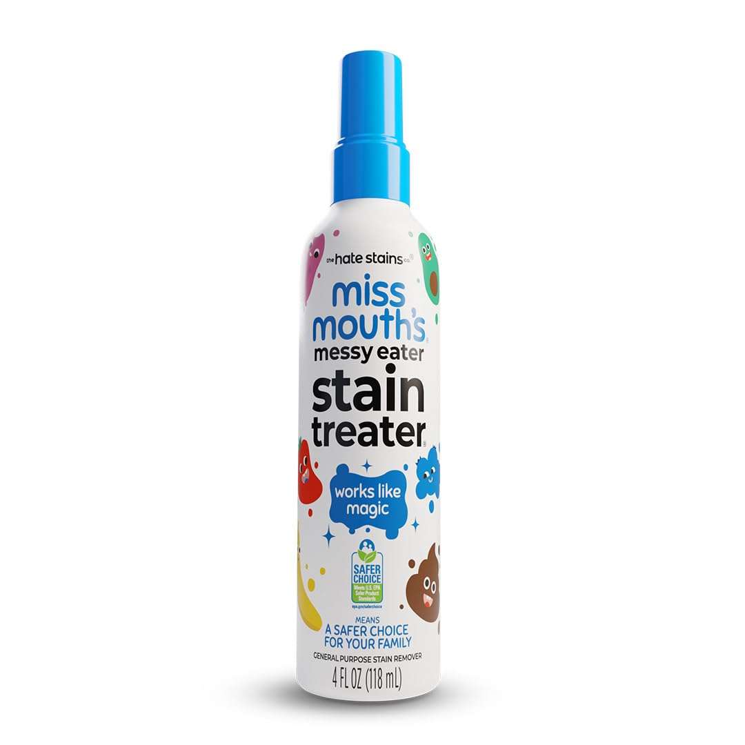 Miss Mouth's Messy Eater Stain Treater Spray - 4oz Stain Remover - Newborn & Baby Essentials - No Dry Cleaning Food, Grease, Coffee Off Laundry, Underwear, Fabric - Image 1
