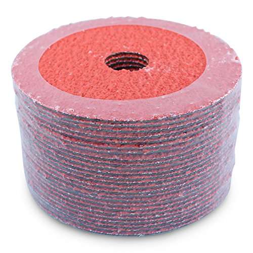 BHA Ceramic Resin Fiber Sanding and Grinding Discs, 4.5” x 7/8”, 36 Grit - 25 Pack - Image 1