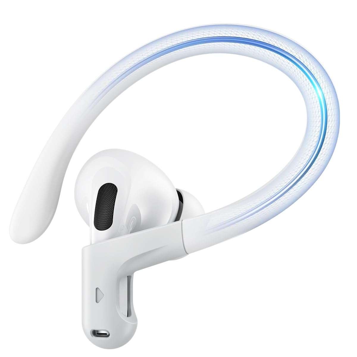 Gcioii Memory Titanium Alloy Ear Hooks for AirPods Pro 2, AirPods Pro, AirPods 3 [Added Anti-Lost Lanyard], Anti-Slip Sports Accessories Ear Hooks, Comfortable Fit (White) - Image 1
