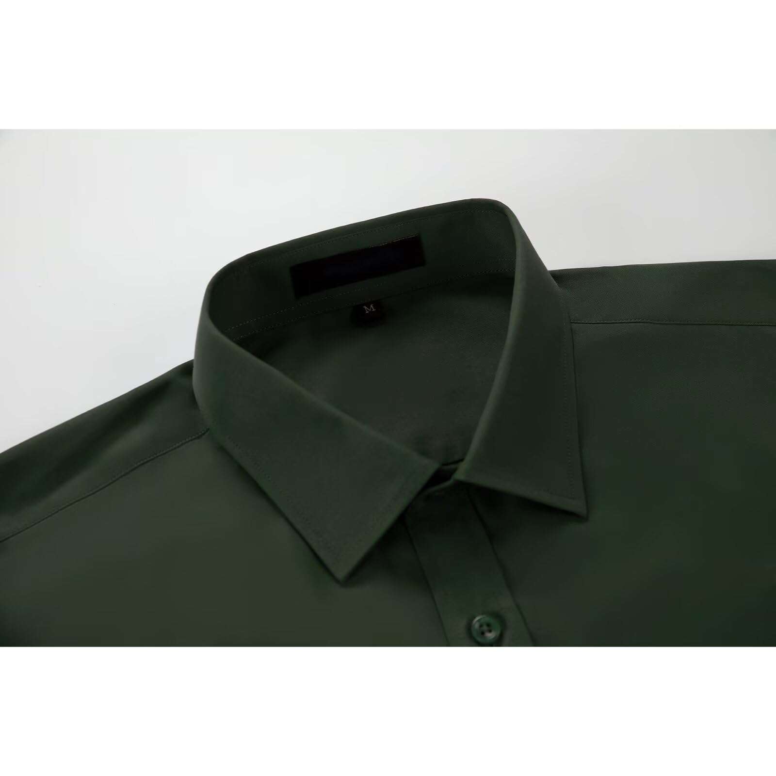 Mens Dress Shirts Classic Solid Long Sleeve Formal Shirt for Men Business Casual Button Down Shirts - Image 4