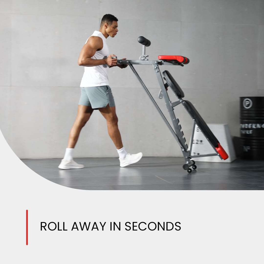 Finer Form Multi-Functional FID Weight Bench for Full All-in-One Body Workout – Hyper Back Extension, Roman Chair, Adjustable Ab Sit up Bench, Incline Decline Bench, Flat Bench - Image 7