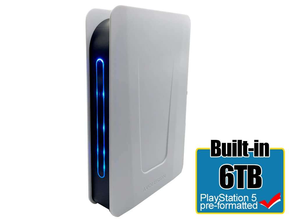 Avolusion PRO-T5 Series 6TB USB 3.0 External Gaming Hard Drive for PS4 / PS5 Game Console (White) - 2 Year Warranty (Renewed) - Image 2