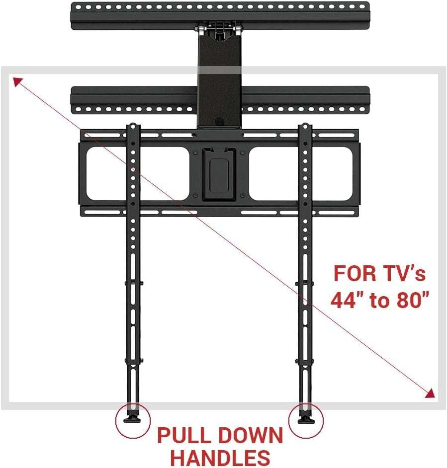 MantelMount- MM340 Above Fireplace Pull Down TV Mount- Televisions 44" to 80" Up to 90 lbs - Safe Auto-Adjusting TV Mounts - Patented Motion Stops, Handles, Balancing Technology - Superior Steel - Image 3