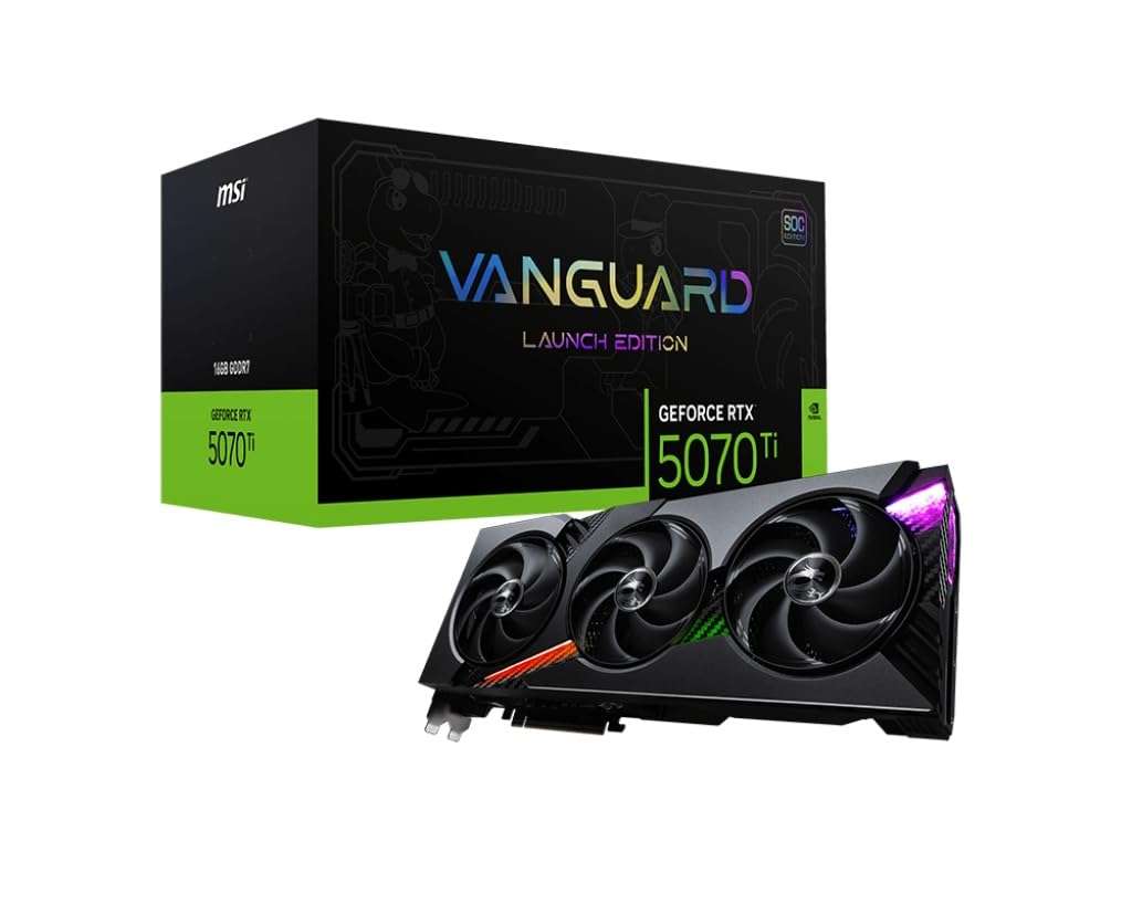 MSI GeForce RTX 5070 Ti 16G Vanguard SOC Launch Edition Graphics Card VD9038 - Image 1