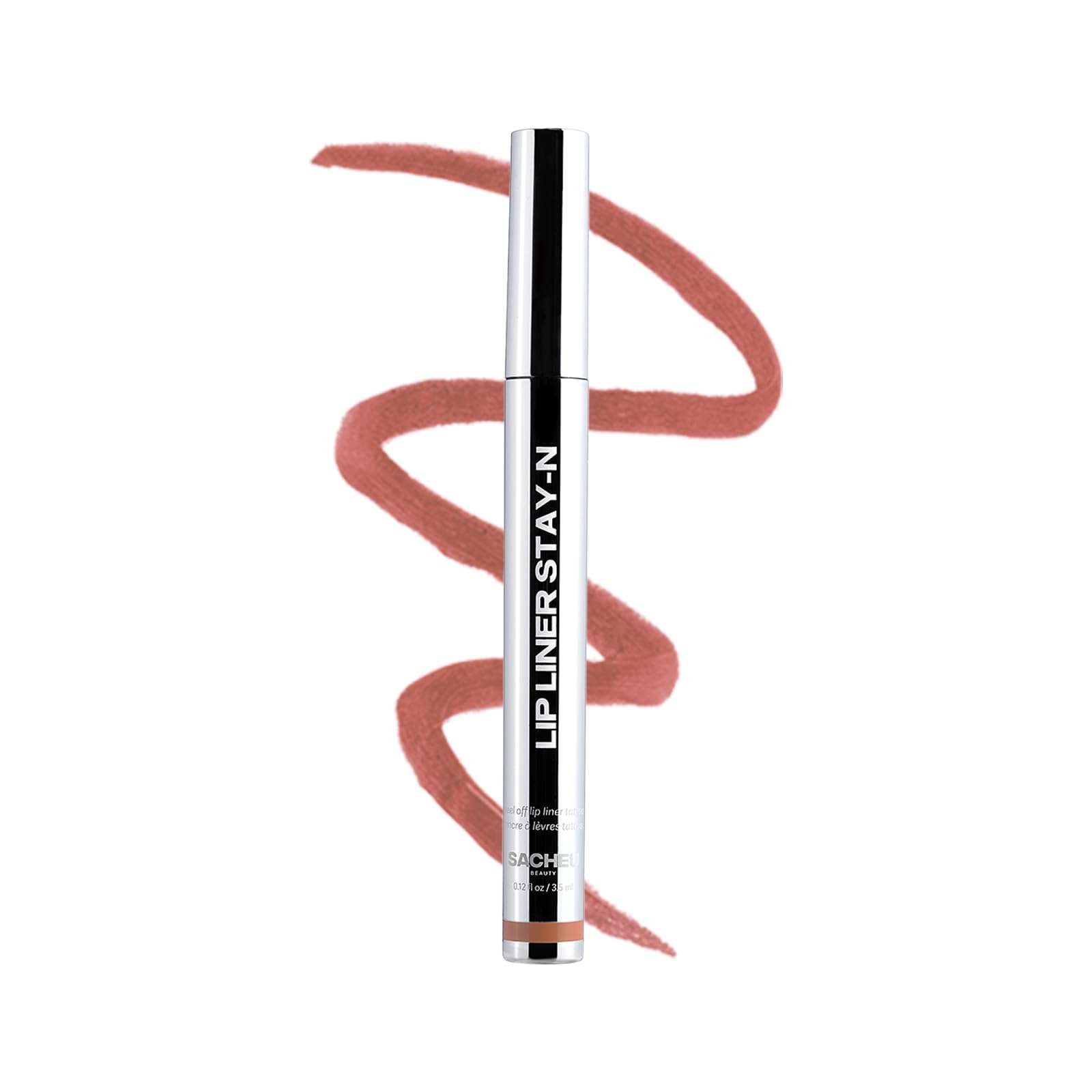 Sacheu Lip Liner STAY-N Peel Off Lip Stain — Long Lasting Matte Lip Tattoo Transfer Proof Lipstain Infused with Hyaluronic Acid & Vitamin E for All Skin Types — Vegan & Cruelty-Free, p-INKED - Image 1