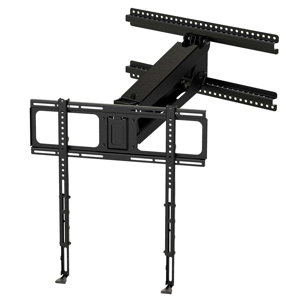 MantelMount- MM340 Above Fireplace Pull Down TV Mount- Televisions 44" to 80" Up to 90 lbs - Safe Auto-Adjusting TV Mounts - Patented Motion Stops, Handles, Balancing Technology - Superior Steel - Image 1