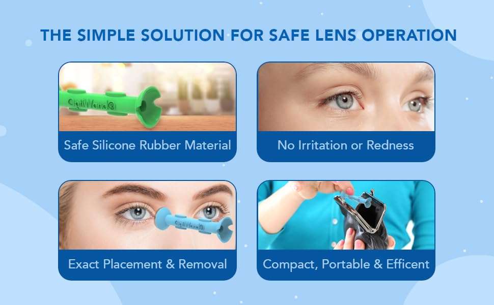 OptiWand - Portable Soft Contact Lens Removal & Insertion Tool - Silicone Rubber Eye Lens Inserter & Remover Device with Pincher End & Finger Grips - Safe & Easy to Use, Travel Size – 1.75" - Image 9