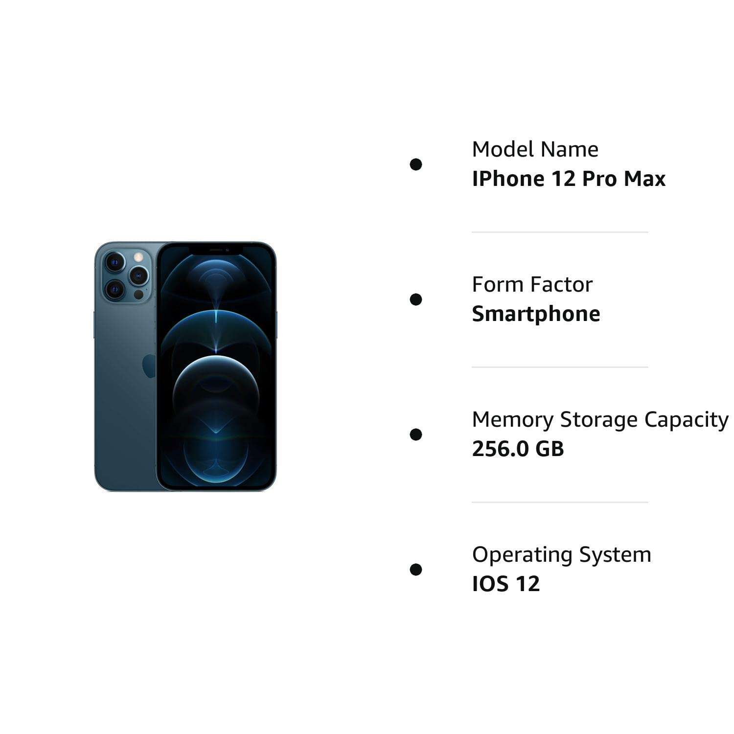 Apple iPhone 12 Pro Max, 128GB, Pacific Blue - Unlocked (Renewed Premium) - Image 2