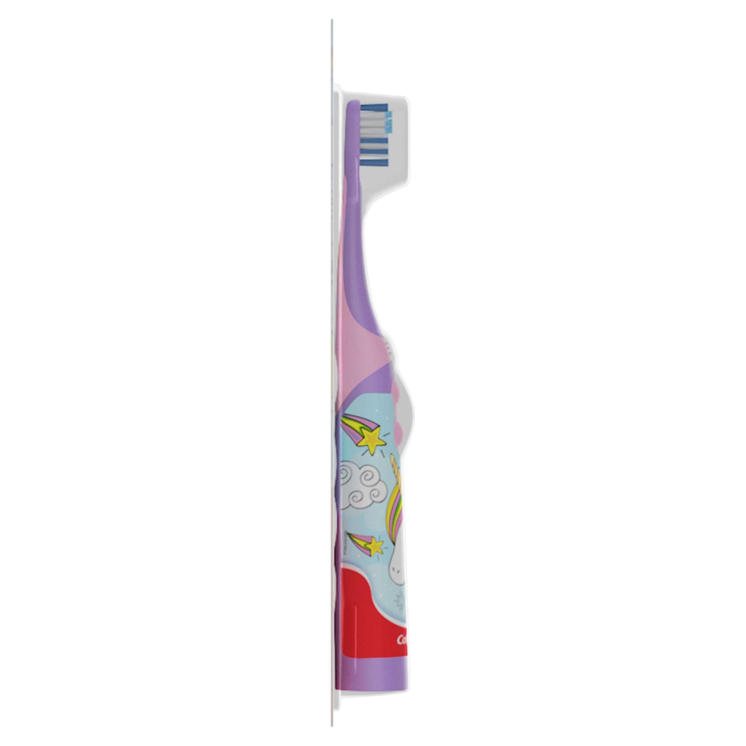 Colgate Kids Battery Powered Toothbrush, Kids Battery Toothbrush with Included AA Battery, Extra Soft Bristles, Flat-Laying Handle to Prevent Rolling, Unicorn Toothbrush, 1 Pack - Image 9