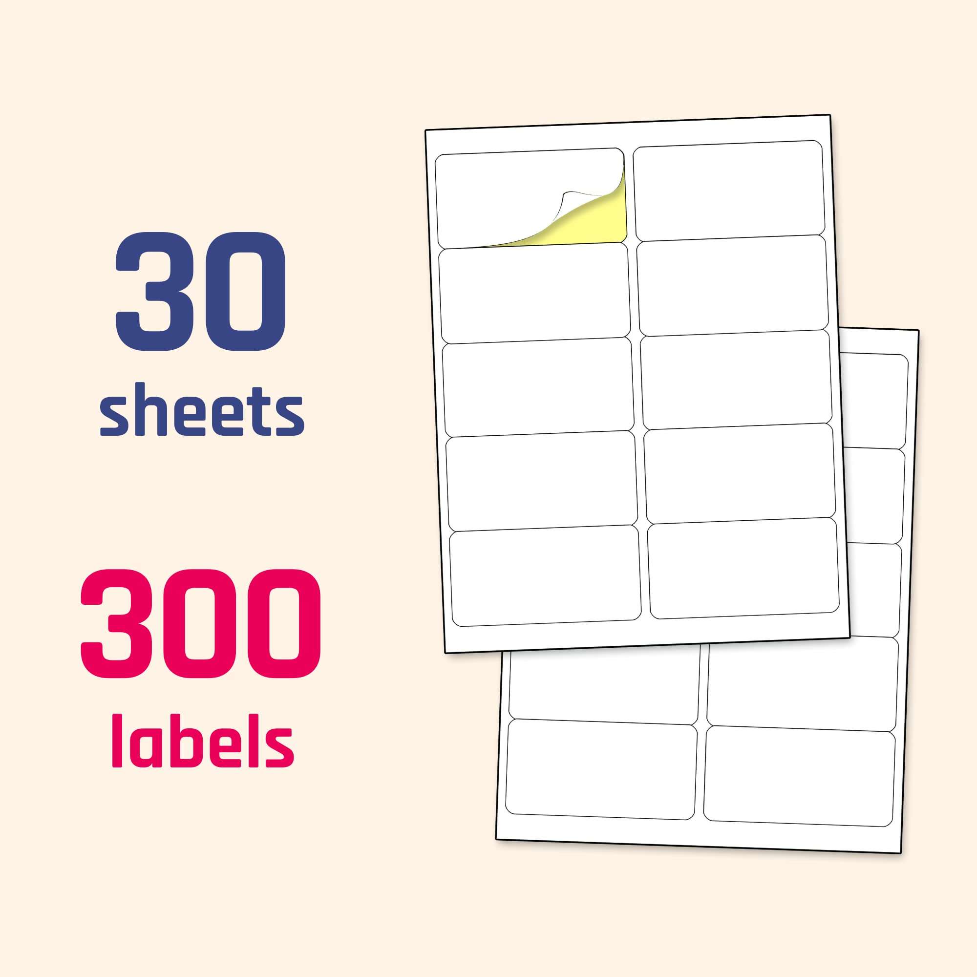 (2" x 4") 30 Sheets, Printable White Sticker Labels, Laser/Inkjet Printing - Matte, 10 per Page - Image 7
