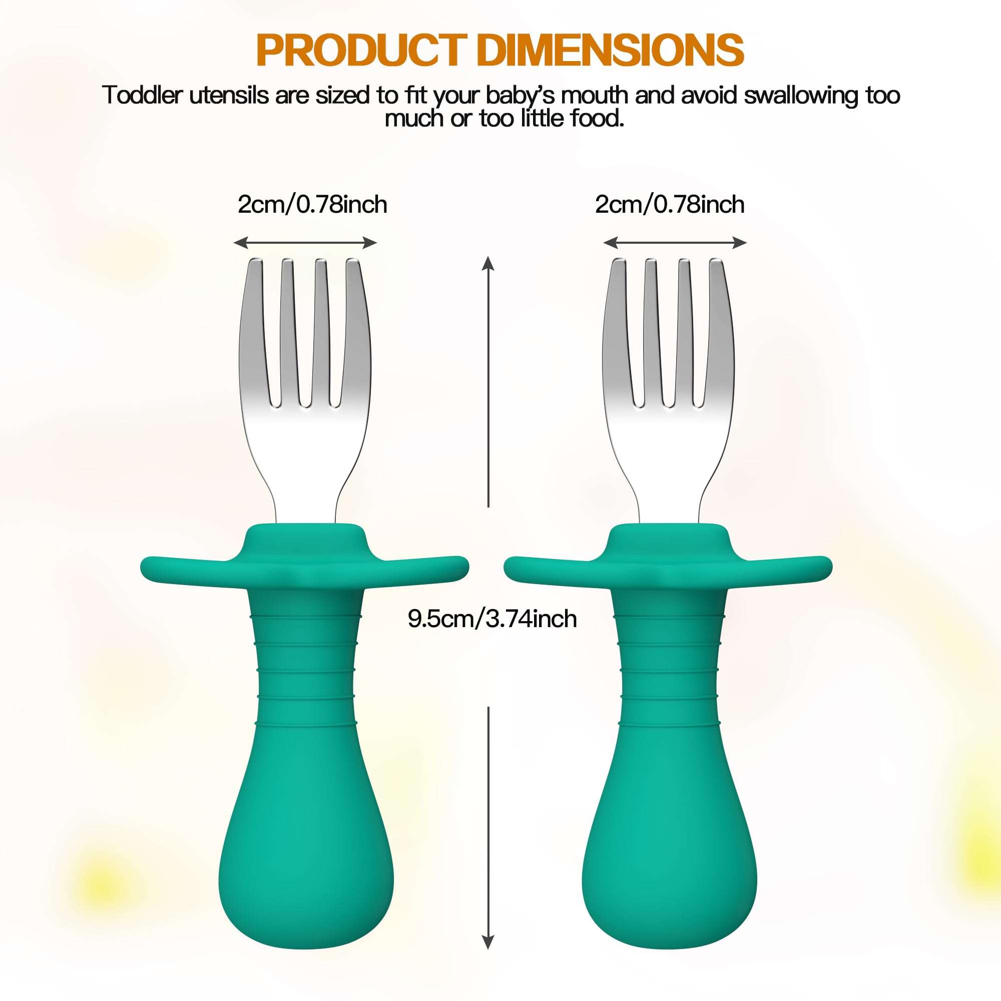 4Pcs Toddler Forks Baby Forks Set - Self-Feeding Utensils with Soft-Silicone Handles, 18/8 Stainless Steel, Anti-Choke & BPA-Free Cutlery Set - Image 2