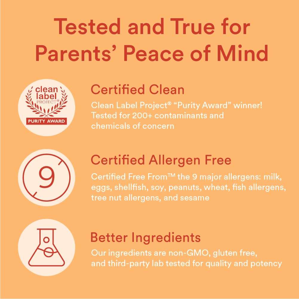 SmartyPants Kids Multivitamin Gummies: Omega 3 Fish Oil (EPA/DHA), Vitamin D3, C, Vitamin B12, B6, A, K & Zinc for Immune Support, Biotin, Gluten Free, Three Fruit Flavors, 120 Count (30 Day Supply) - Image 9