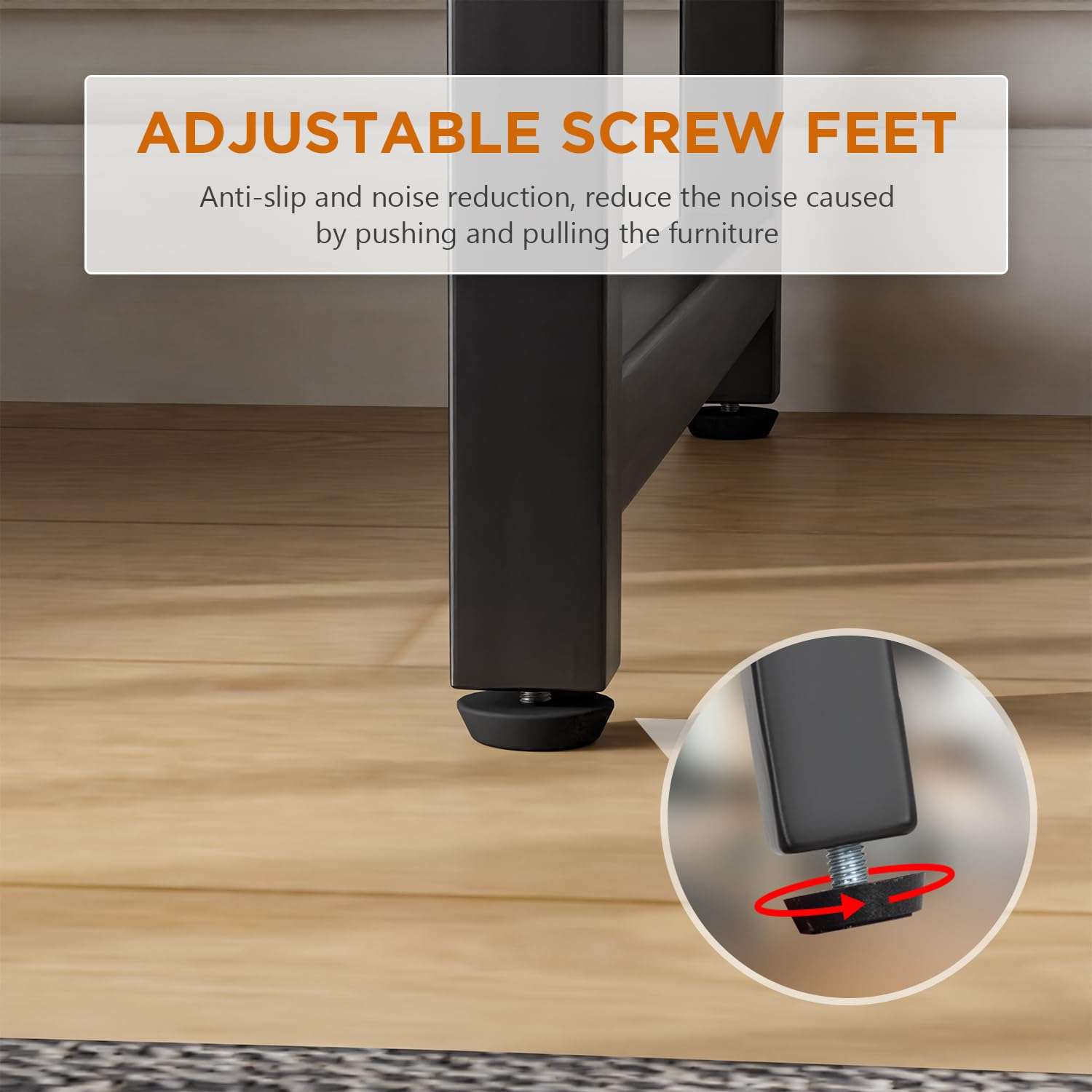 PayLessHere | 32 Inch Computer Desk | Brown | Office Desk with Metal Frame, Adjustable Feet | Water-Resistant, Scratchproof Surface | Sturdy Writing Table for Home Office or Study | Pack of 1 - Image 5