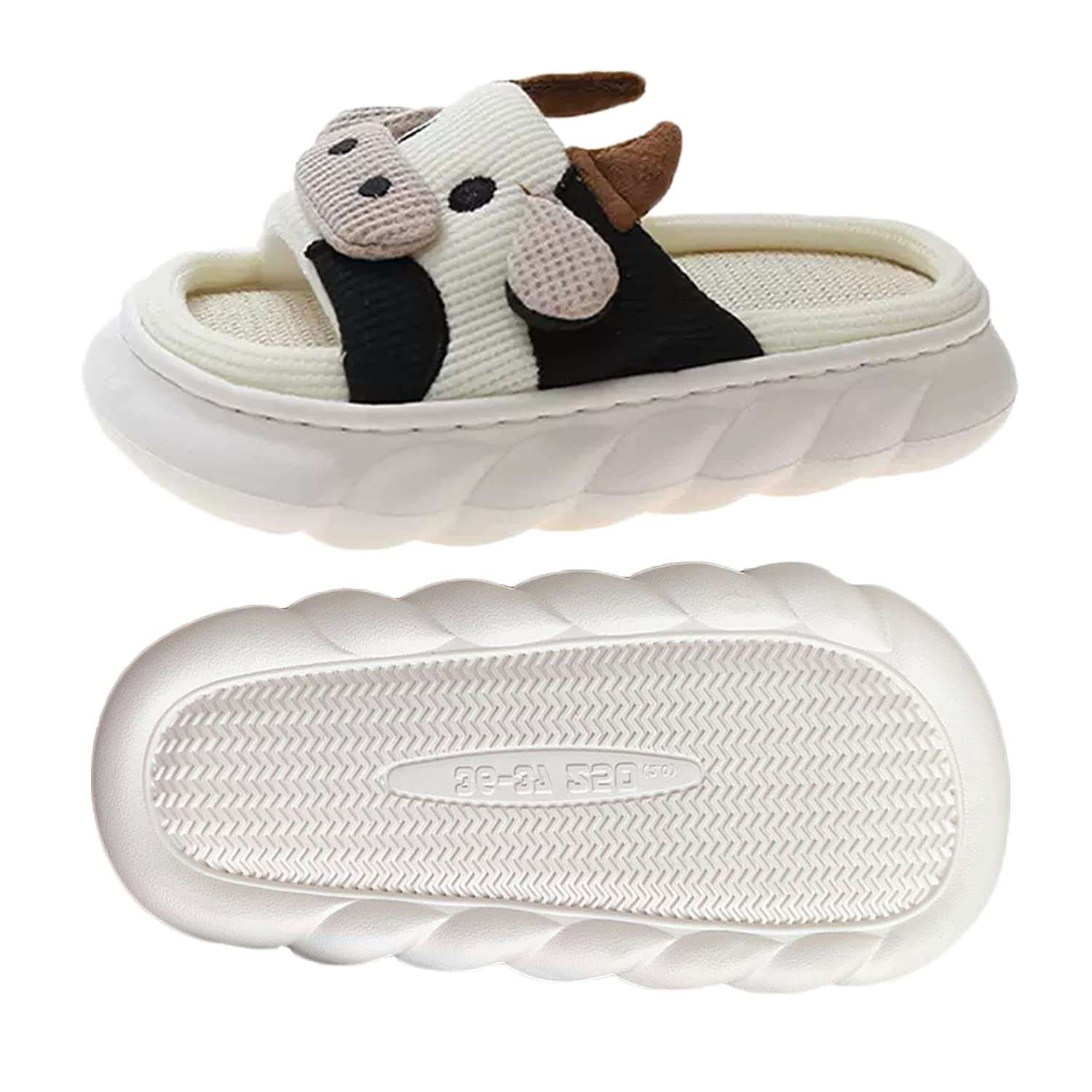 GULAKY Cow Slippers for Women Fuzzy Cute Kawaii Shoes Super Warm Soft Sole Non-slip Lightweight - Image 1