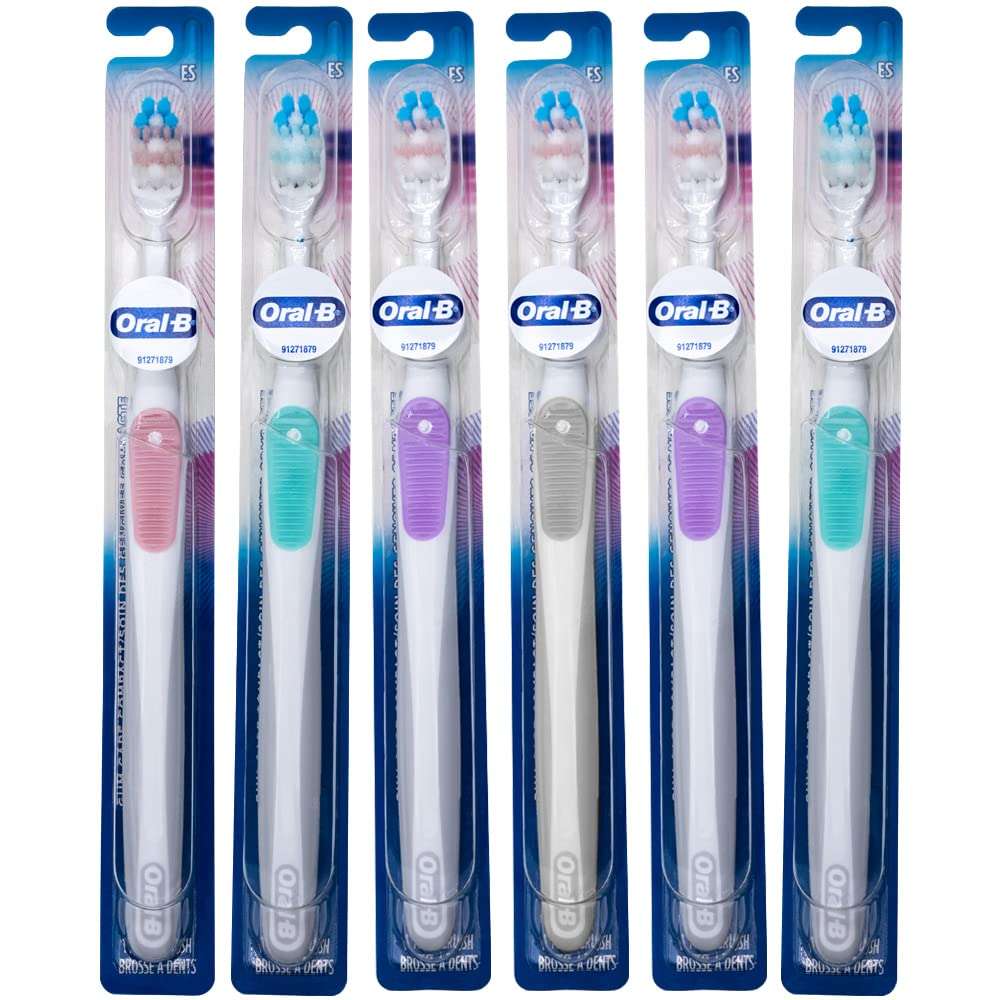 Oral-B Gum Care Extra Soft Toothbrush for Sensitive Teeth and Gums, Compact Small Head, (Colors Vary) - Pack of 6 - Image 1