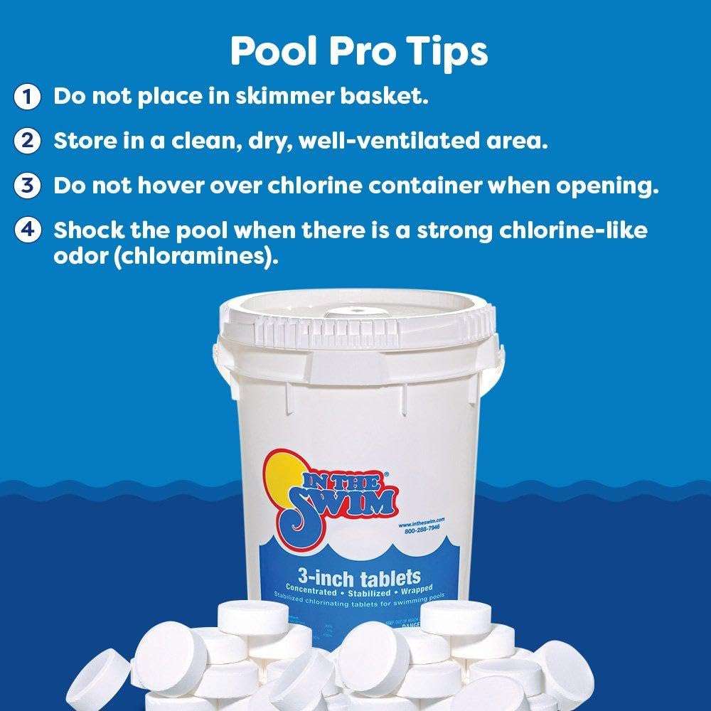 In The Swim 3 Inch Stabilized Chlorine Tablets for Sanitizing Swimming Pools - Individually Wrapped, Slow Dissolving - 90% Available Chlorine - Tri-Chlor - 50 Pounds - Image 5