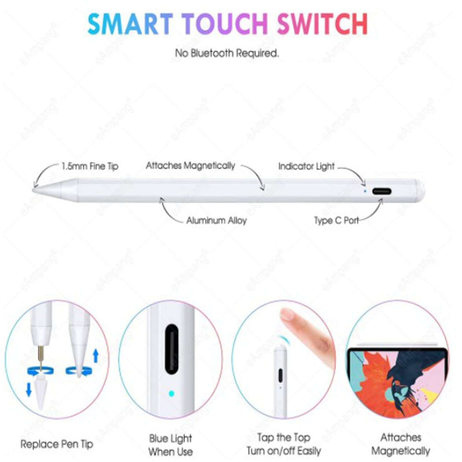 Stylus Pen for ipad with Tilt Sensitive & Palm Rejection, Active Pencil Compatible with Apple iPad Pro 11/12.9 Inch, iPad 6/7/8/9/10th Generation, iPad Air 3rd/4th, iPad Mini 5/6th Gen - Image 5
