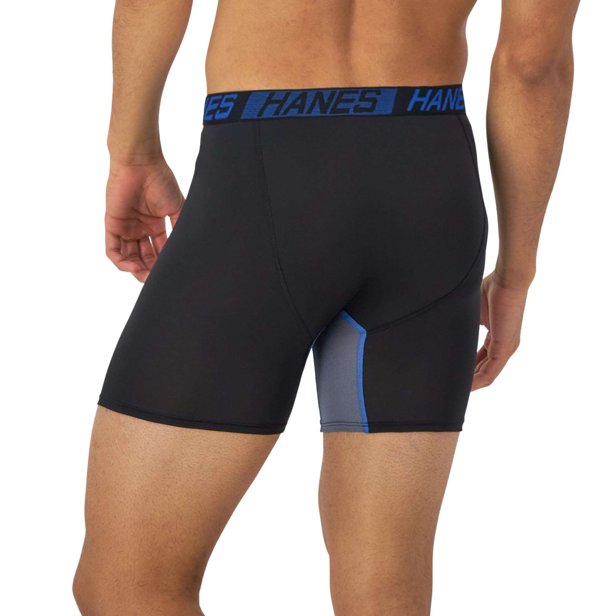 Hanes Men's Anti-Chafing, 3 Pairs, Cool & Breathable Cotton Pouch Underwear, Moisture-Wicking Boxer Briefs - Image 3