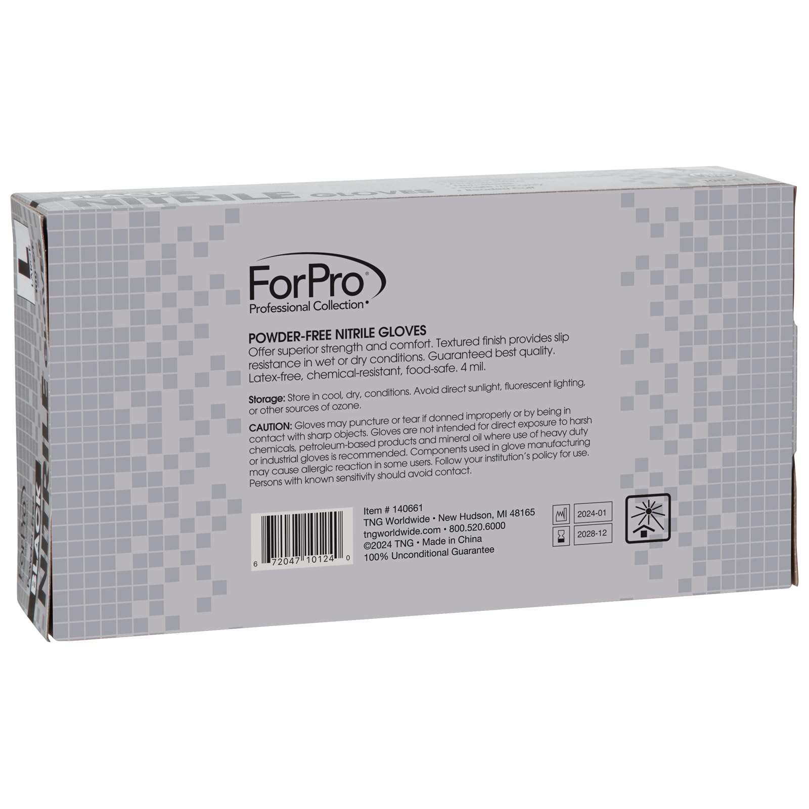 ForPro Disposable Nitrile Gloves, Chemical Resistant, Powder-Free, Latex-Free, Non-Sterile, Food Safe, 4 Mil, 100-Count - Image 3