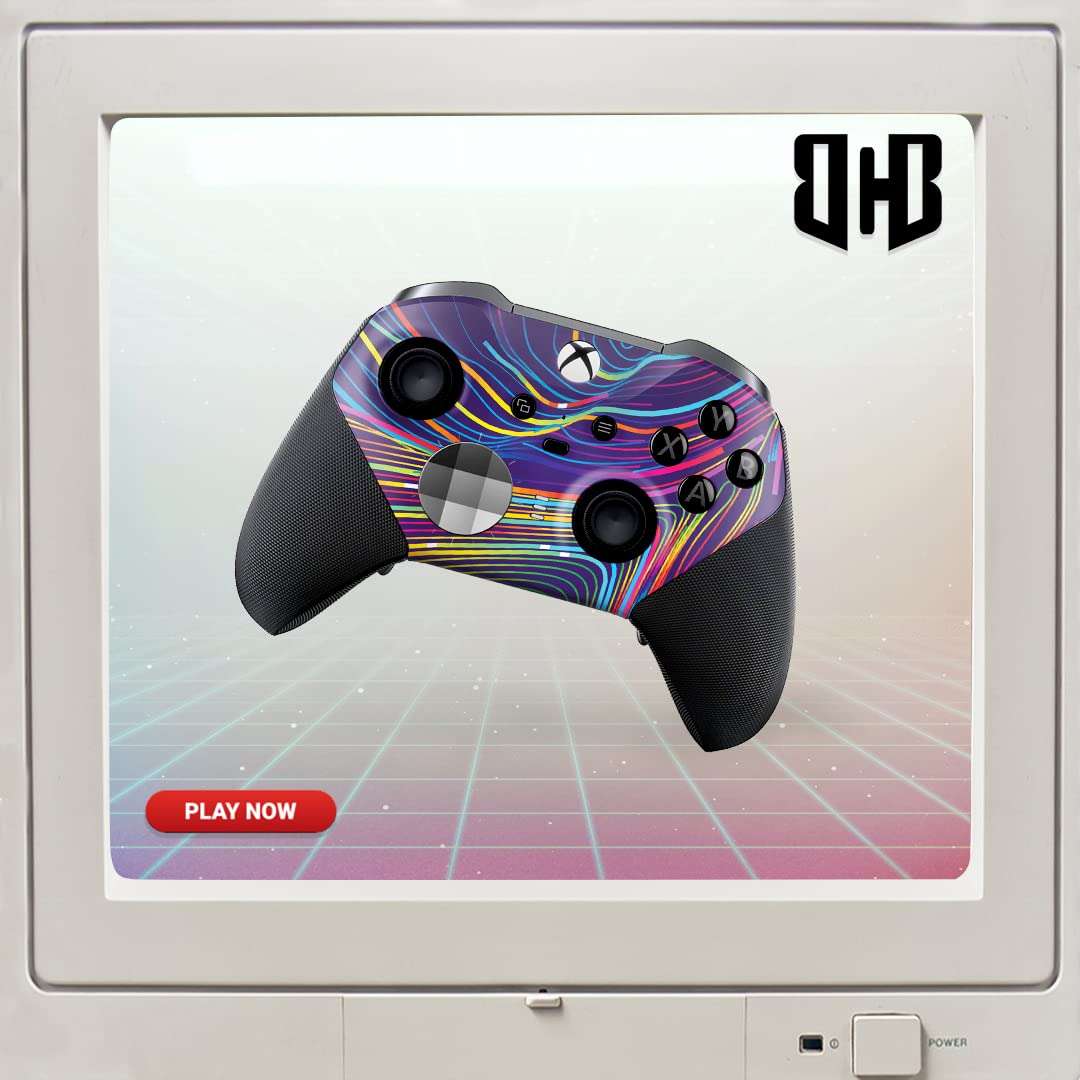 Moving Abstract Customised Wireless Controller for Elite by BCB. Original Elite Series 2 Controller Compatible with X-box One/Series X & S. Customized with Water Transfer Printing (Not a Skin) - Image 6