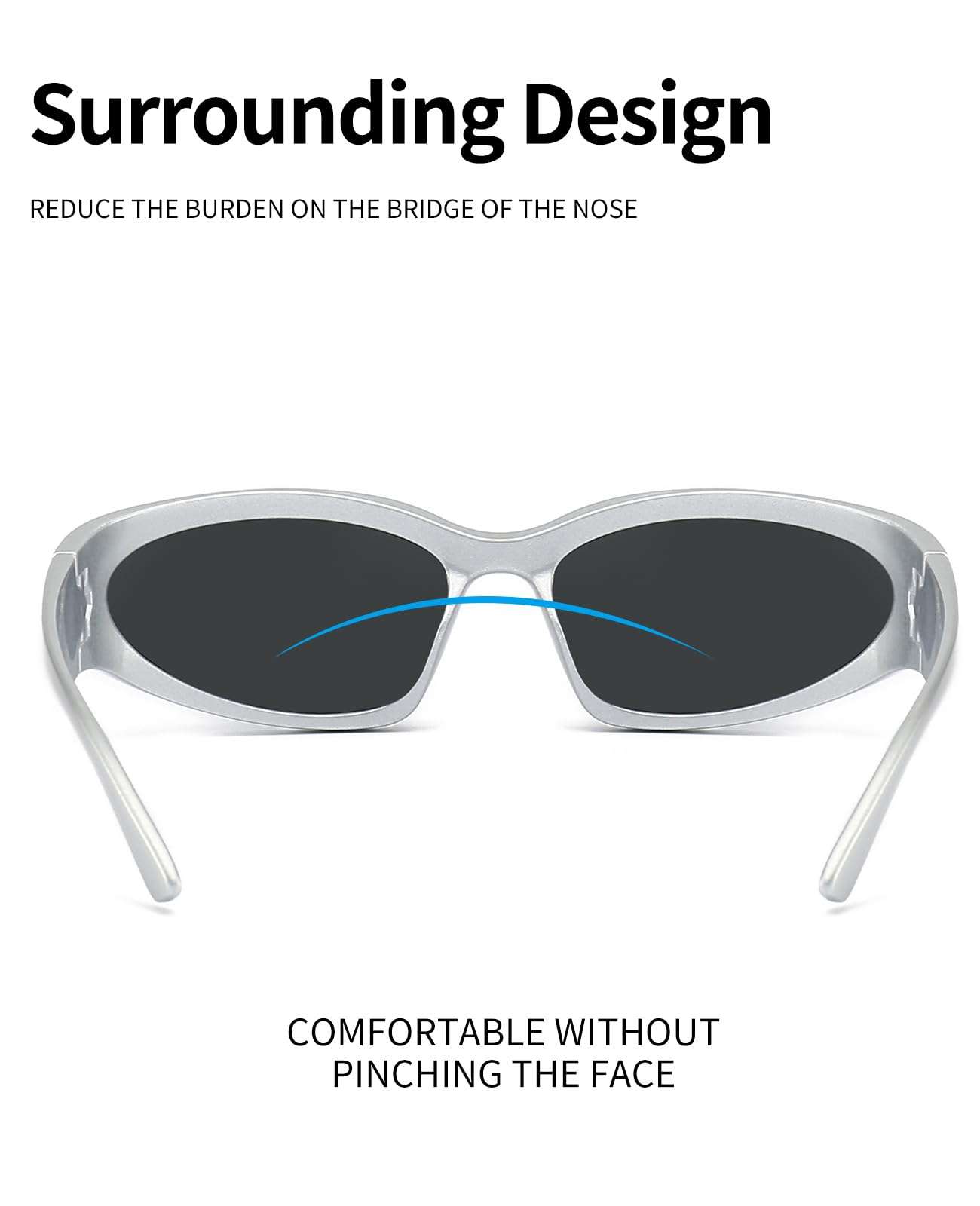SOAR&EAGLE Y2K 3Pack Polarized sunglasses Wrap Around Men's Women's sunglasses Fashion Sport Shades Sun Glasses - Image 6