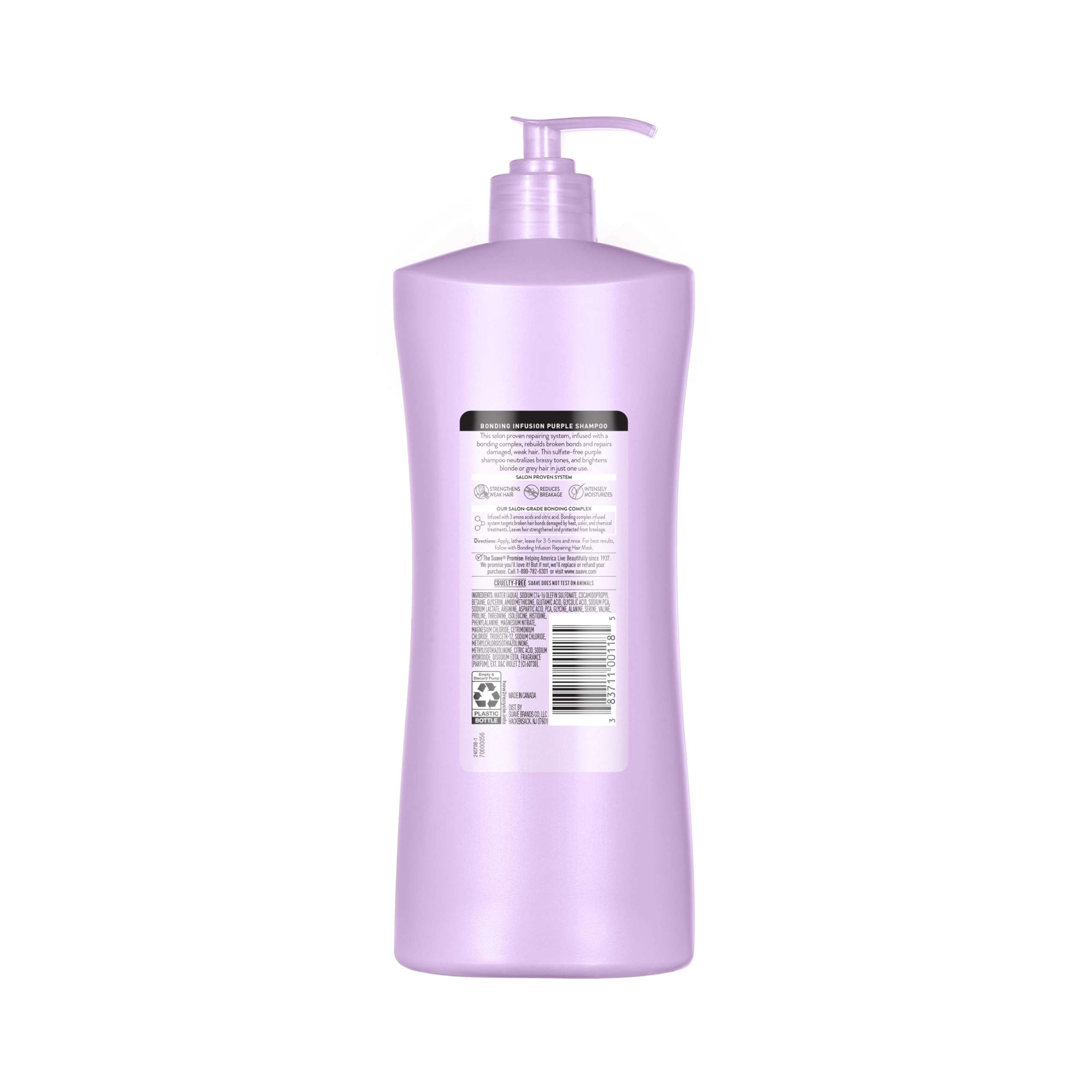 Suave 4 Pack Bonding Infusion Purple Toning Shampoo, 28oz Pump | for Neutralizing Brassy Tones in Blonde or Gray Hair | & Repairing Broken Hair Bonds - Image 8
