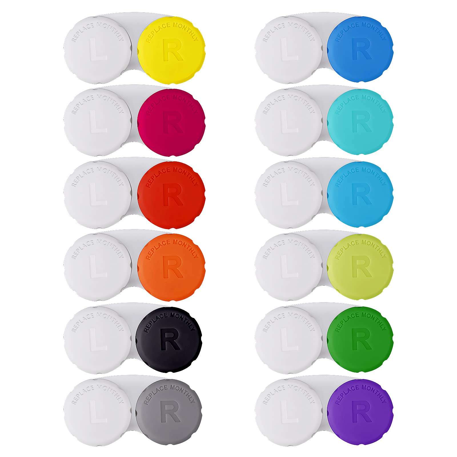 12PCS Colorful Contact Lens Case, Immersion Kit, Leak-Proof Packaging, Suitable for Outdoor Mini Case Screw Top - Image 1