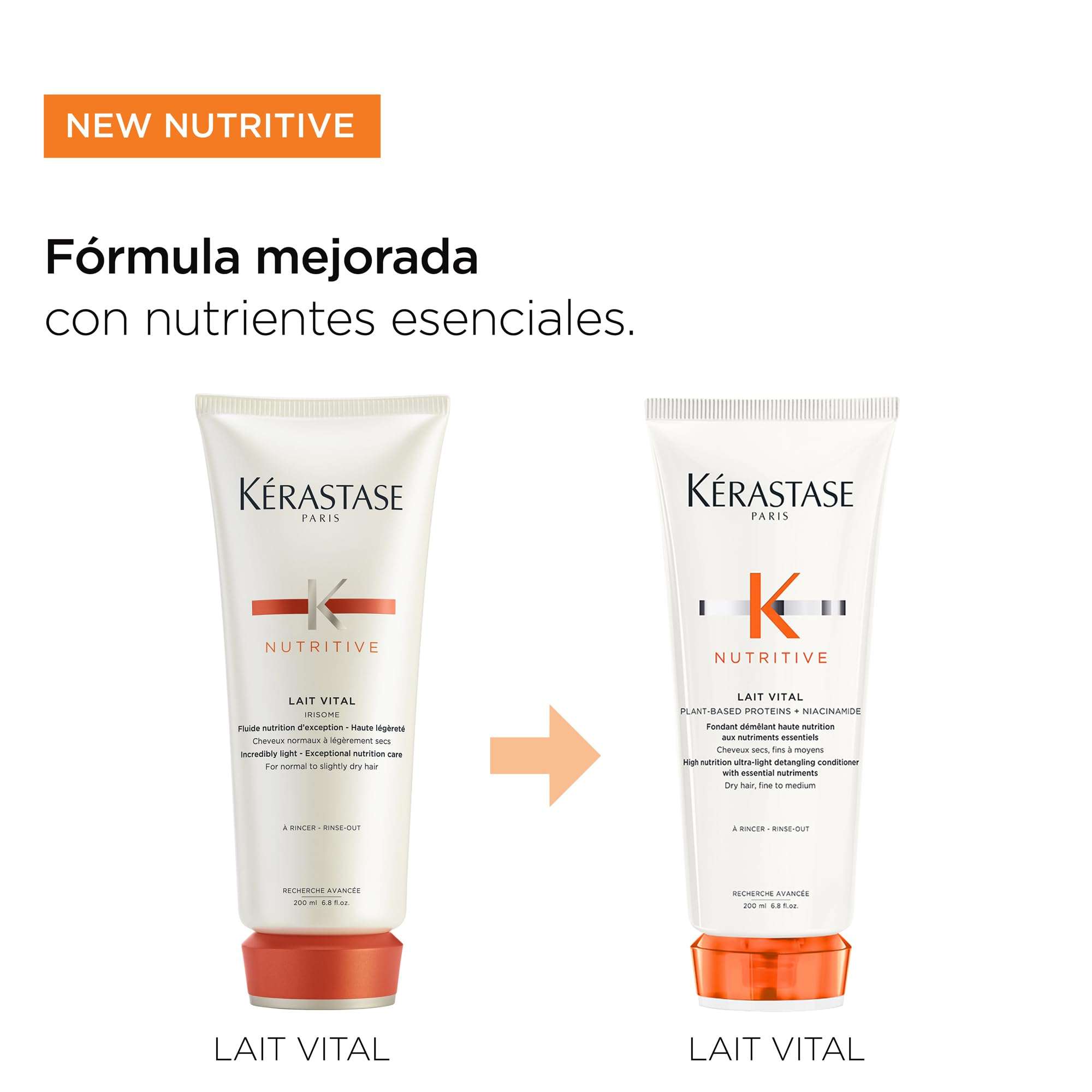 Kerastase Nutritive Lait Vital Hydrating Conditioner For Fine to Medium Dry Hair - Illuminates Shiny Hair and Easily Detangles, With Plant-Based Proteins & Niacinamide - Image 8