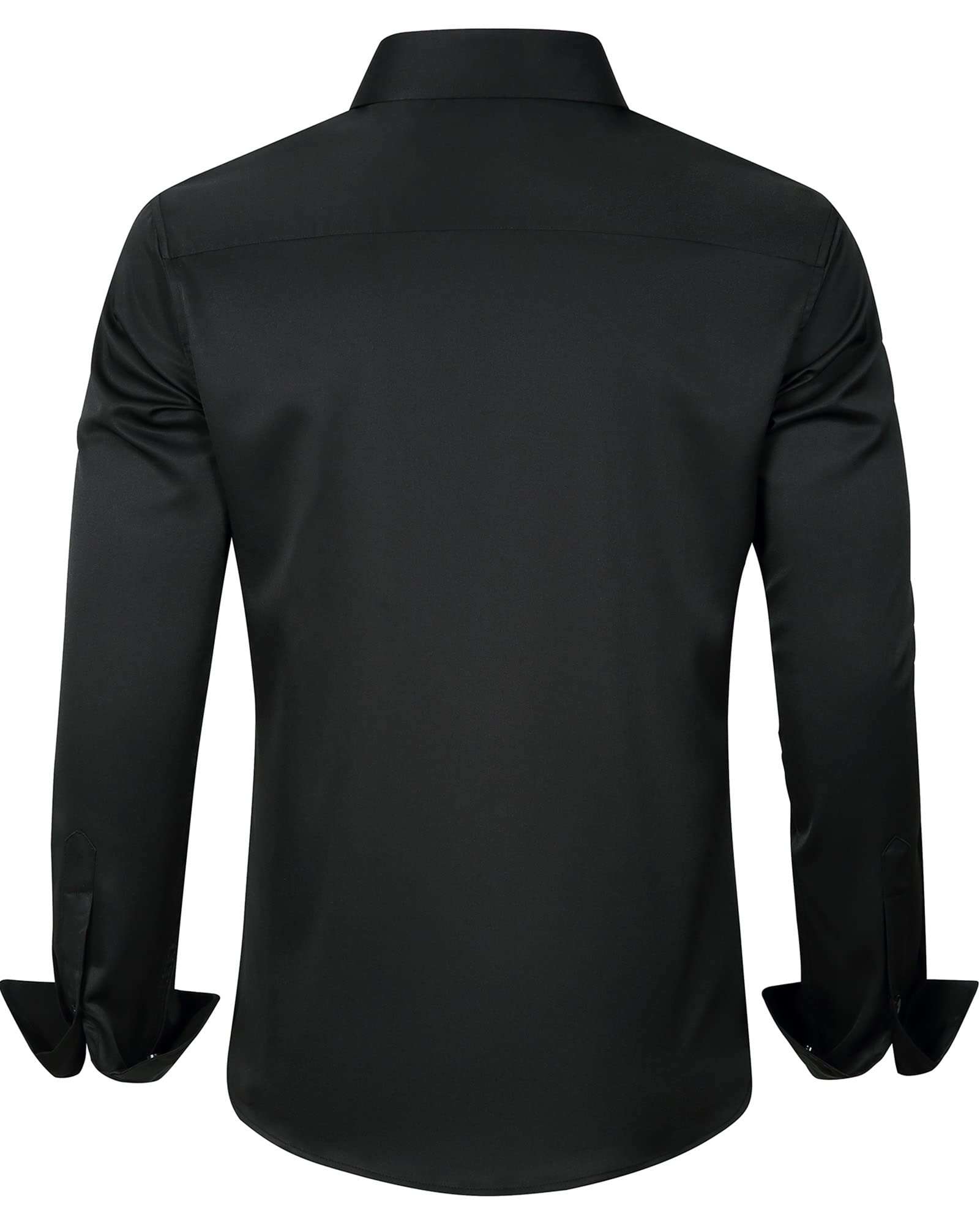 J.VER Men's Dress Shirts Solid Long Sleeve Stretch Wrinkle-Free Formal Shirt Business Casual Button Down Shirts - Image 2