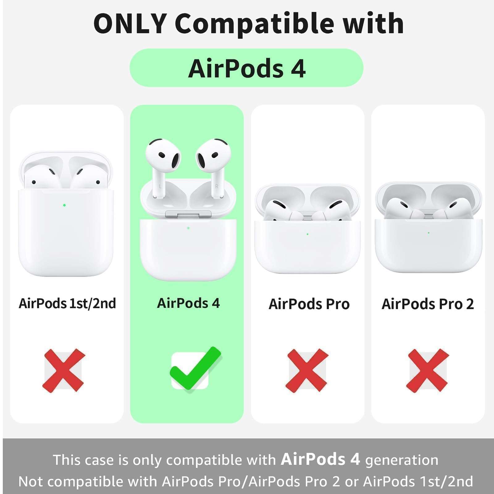 Woyinger for Airpods 4th Case Cover, Come with Cleaner Kit,Soft Skin Silicone Case Cover with Keychain, Full Protective Case for Men and Women, Compatible with AirPods 4th Generation Case,Sky Blue - Image 6