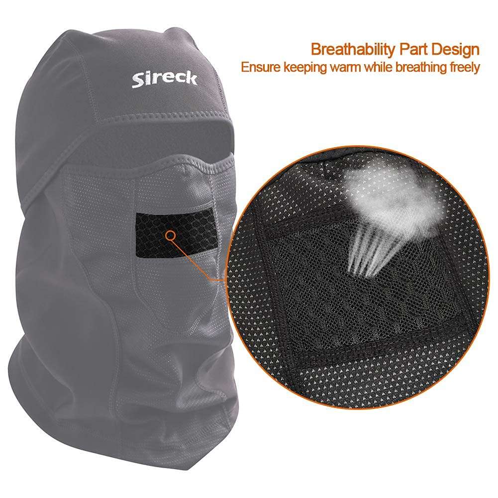 Sireck Cold Weather Balaclava Ski Mask, Water Resistant and Windproof Fleece Thermal Face Mask, Cycling Motorcycle Neck Warmer Hood Winter Gear for Men Women - Image 5