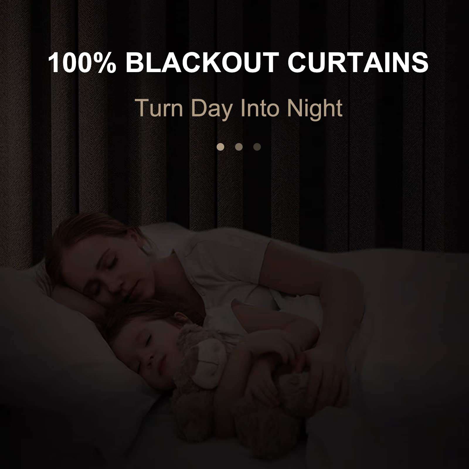 100% Blackout Shield Linen Blackout Curtains for Bedroom 108 Inches Long, Back Tab/Rod Pocket Living Room Drapes, Thermal Insulated Blackout Curtains 2 Panels Set, 50" W x 108" L,Cream - Image 2