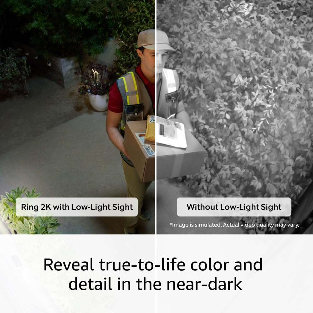 Introducing Ring Outdoor Cam Plus, Battery — Wide-Angle 2K Video with Ring Vision, Low-Light Sight for full-color night vision, Mount-Anywhere Versatility, Black - Image 4