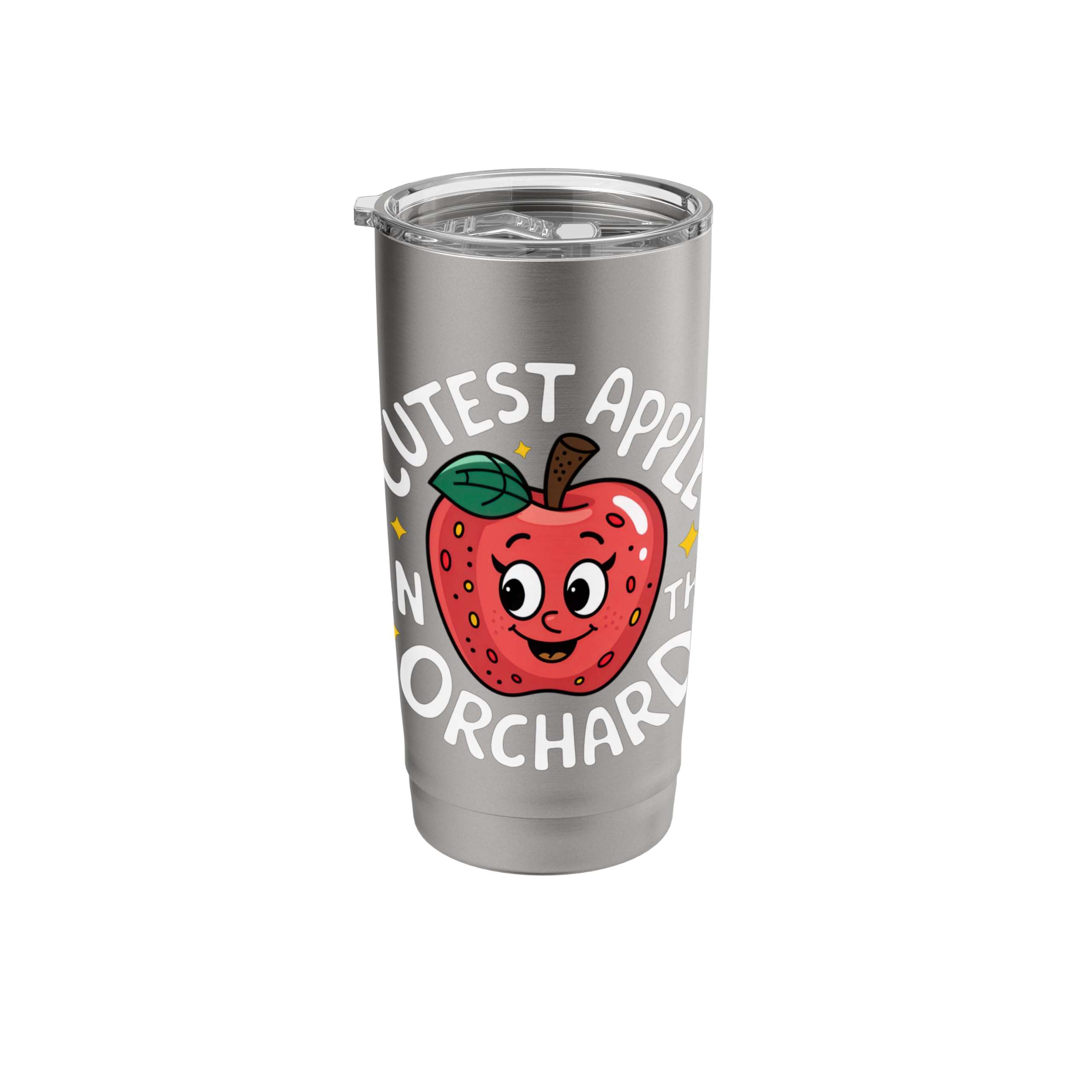 Cutest Apple In The Orchard Adorable Face Fun Joy Smiles Stainless Steel Insulated Tumbler - Image 1